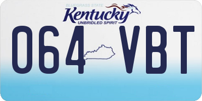 KY license plate 064VBT
