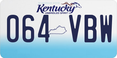KY license plate 064VBW