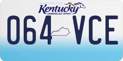 KY license plate 064VCE
