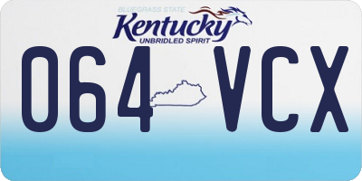 KY license plate 064VCX