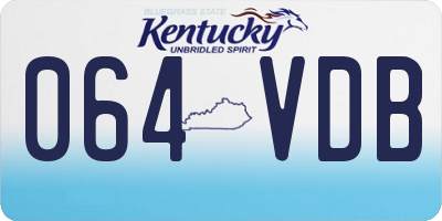 KY license plate 064VDB