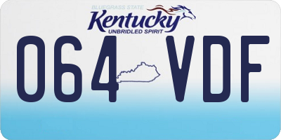 KY license plate 064VDF