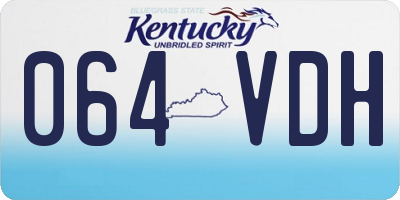 KY license plate 064VDH