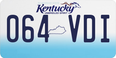 KY license plate 064VDI