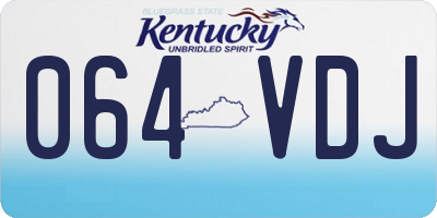 KY license plate 064VDJ