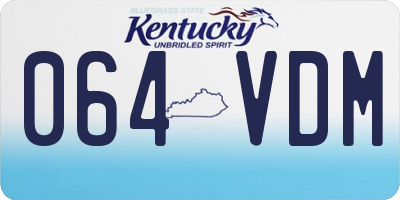 KY license plate 064VDM