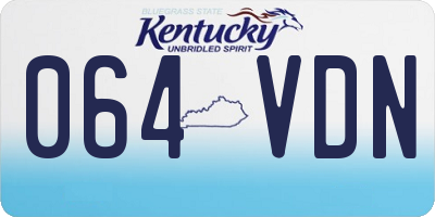 KY license plate 064VDN