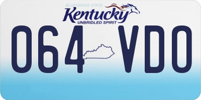 KY license plate 064VDO
