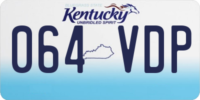 KY license plate 064VDP