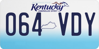 KY license plate 064VDY