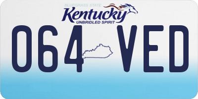 KY license plate 064VED
