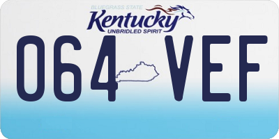 KY license plate 064VEF