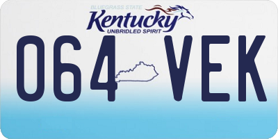 KY license plate 064VEK