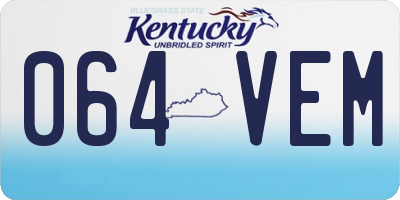 KY license plate 064VEM