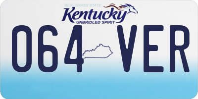 KY license plate 064VER