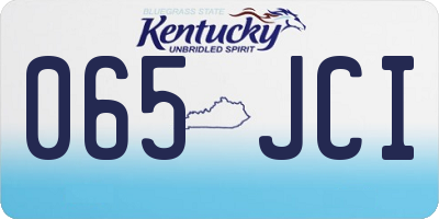 KY license plate 065JCI