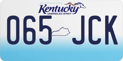 KY license plate 065JCK