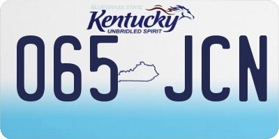 KY license plate 065JCN