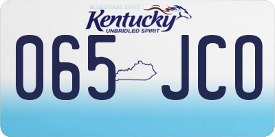 KY license plate 065JCO