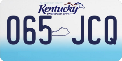 KY license plate 065JCQ