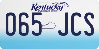 KY license plate 065JCS