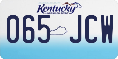 KY license plate 065JCW
