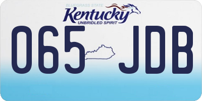 KY license plate 065JDB