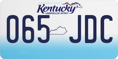 KY license plate 065JDC