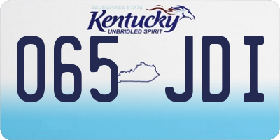 KY license plate 065JDI