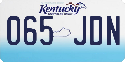 KY license plate 065JDN
