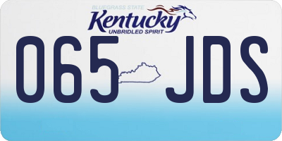 KY license plate 065JDS