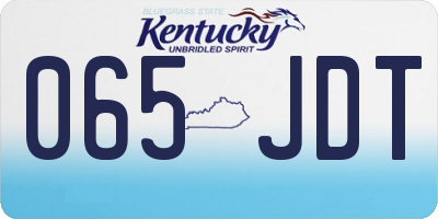 KY license plate 065JDT