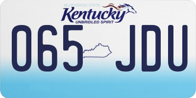 KY license plate 065JDU