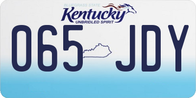 KY license plate 065JDY