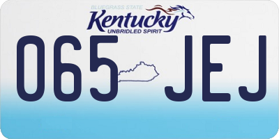KY license plate 065JEJ