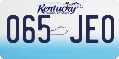 KY license plate 065JEO