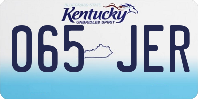 KY license plate 065JER