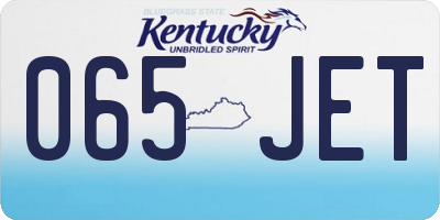 KY license plate 065JET