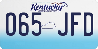 KY license plate 065JFD