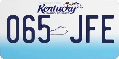 KY license plate 065JFE