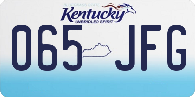 KY license plate 065JFG
