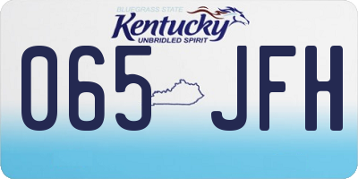 KY license plate 065JFH
