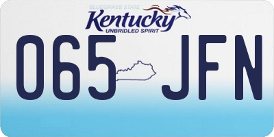 KY license plate 065JFN