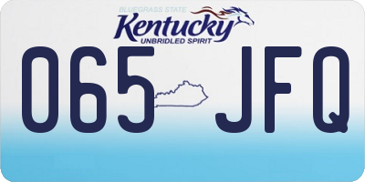 KY license plate 065JFQ