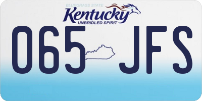 KY license plate 065JFS