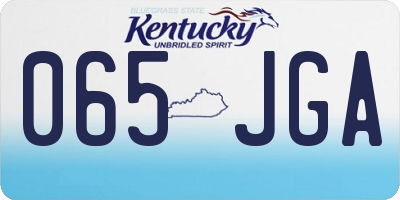 KY license plate 065JGA