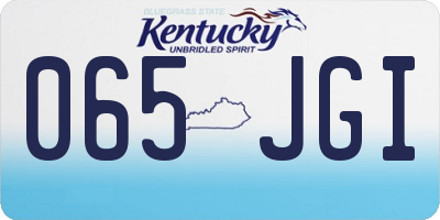 KY license plate 065JGI