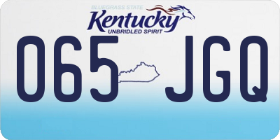 KY license plate 065JGQ