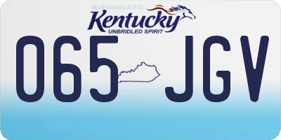 KY license plate 065JGV