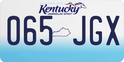 KY license plate 065JGX